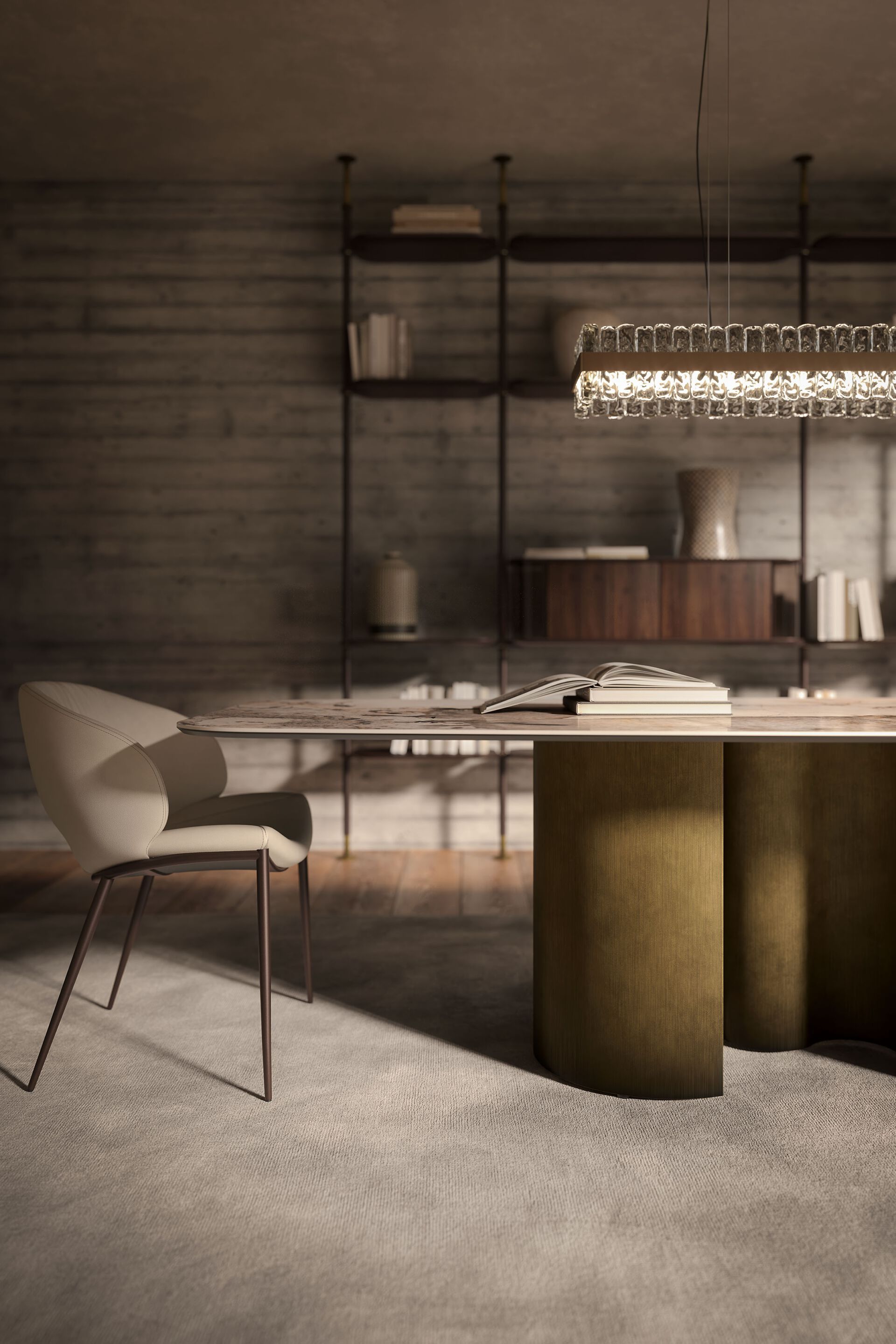 Керамический и стальной бочковый стол Cattelan italia Papel ARCH-00151171 - Вид №5