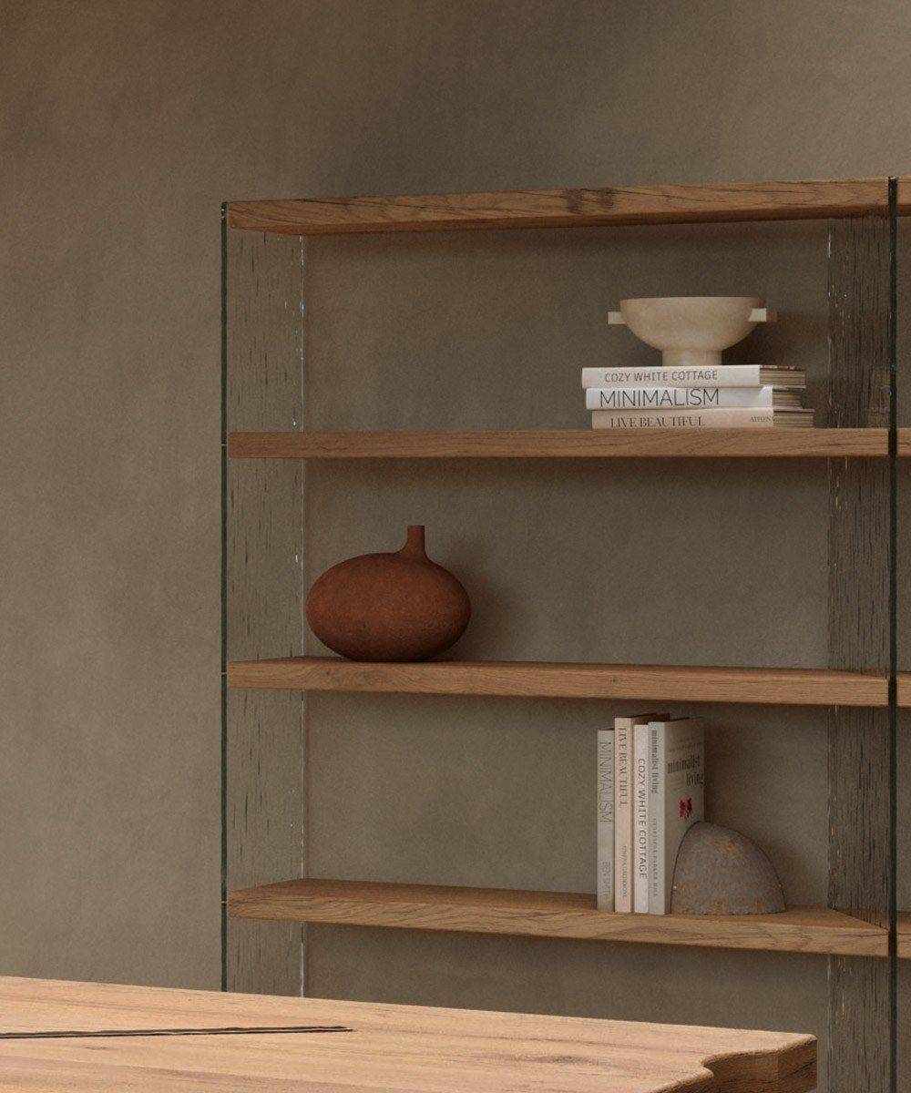 Книжный шкаф из дерева и стекла Naturedesign Origin ARCH-00070263 - Вид №3