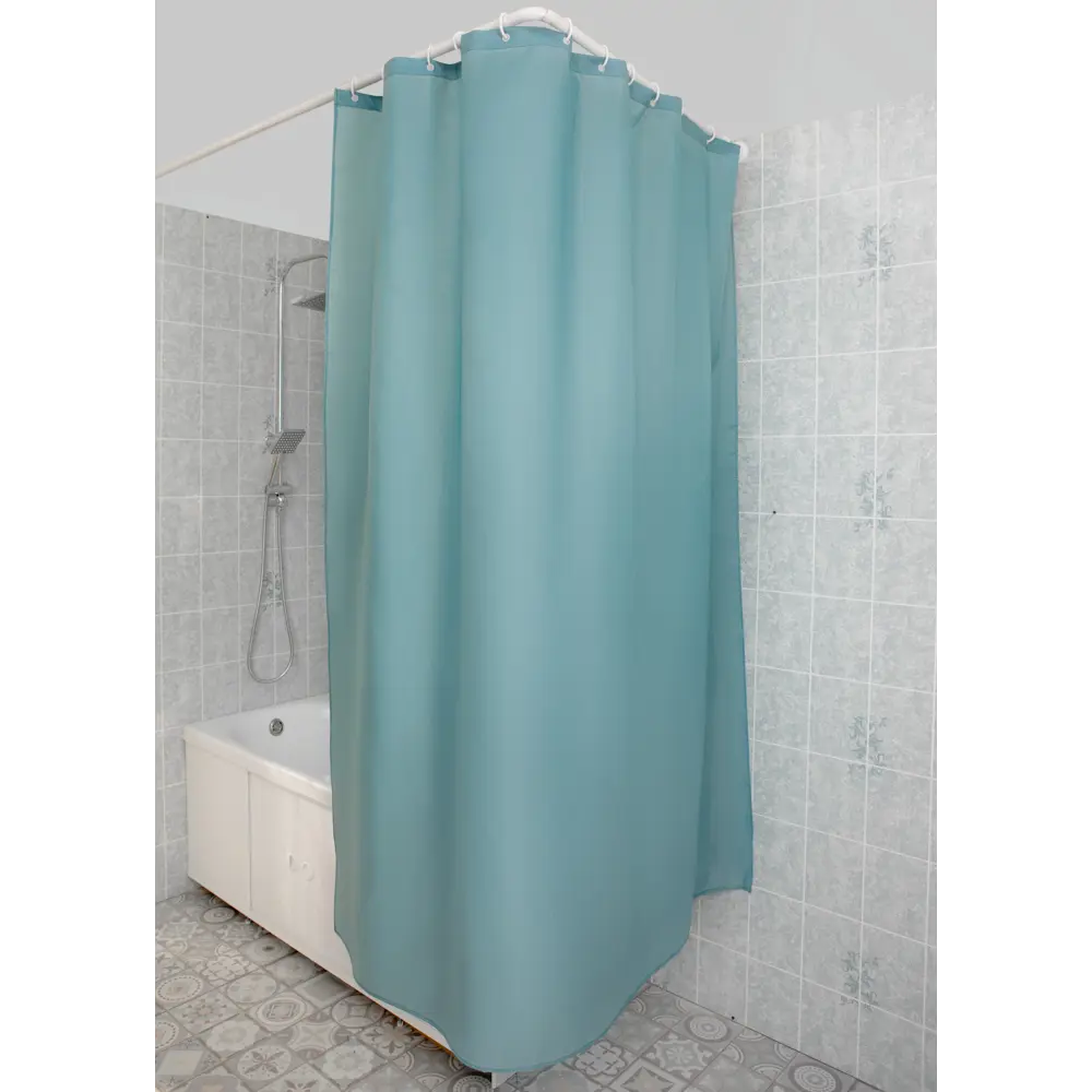 Штора для ванной Primanova Premium 180x200 см полиэстер цвет лазурный STLM-2093999 - Вид №4