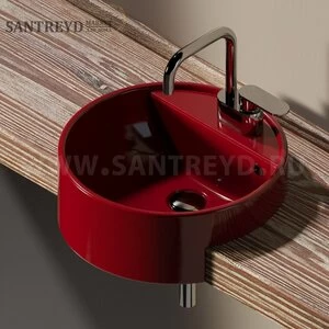 5054-42.3011 Полувстраиваемая раковина консольная 50 см красная Flaminia Twin