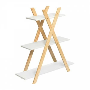 Стеллаж открытый деревянный с 3 белыми полками бежевый Qwerty QWERTY  00-3971600 Бежевый;белый