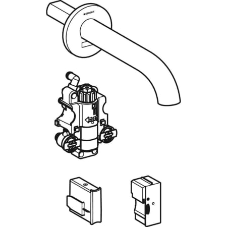 116.267.21.1 Смеситель для раковины Geberit Piave, настенный монтаж, питание от сети, с функциональным блоком для скрытого монтажа Geberit  - Вид №7