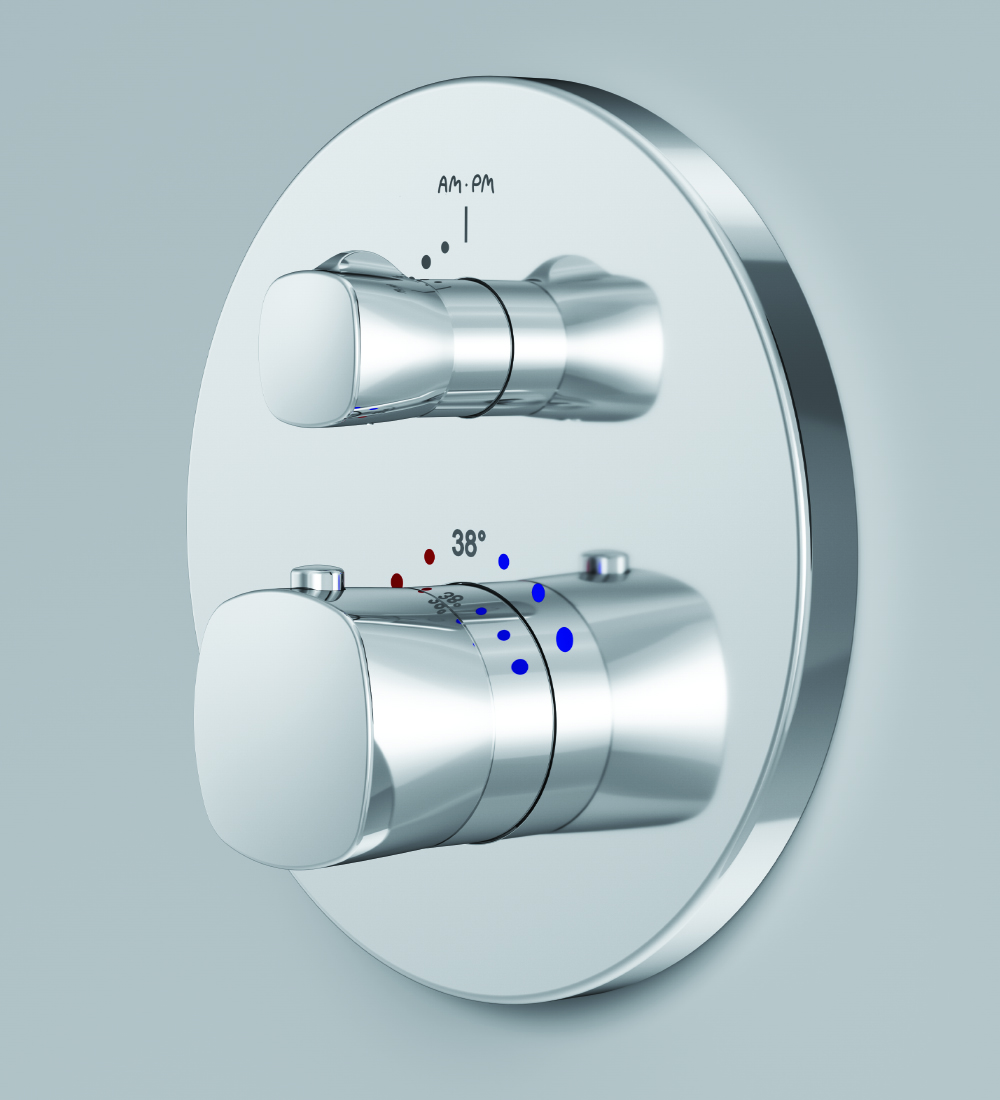 F71A85500 cмеситель д/ванны/душа монтируемый в стену с термостатом хром шт. AM.PM Spirit 2.1  - Вид №1