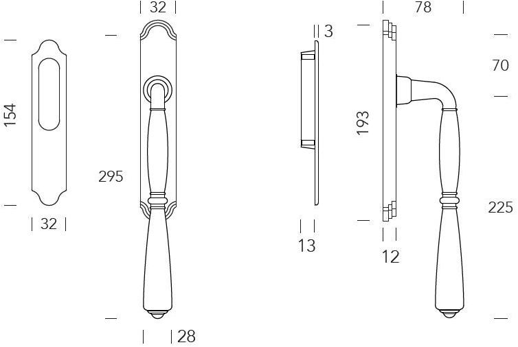 Reguitti Подъемно-сдвижная ручка из латуни Bernini A307mdc01** - Вид №4