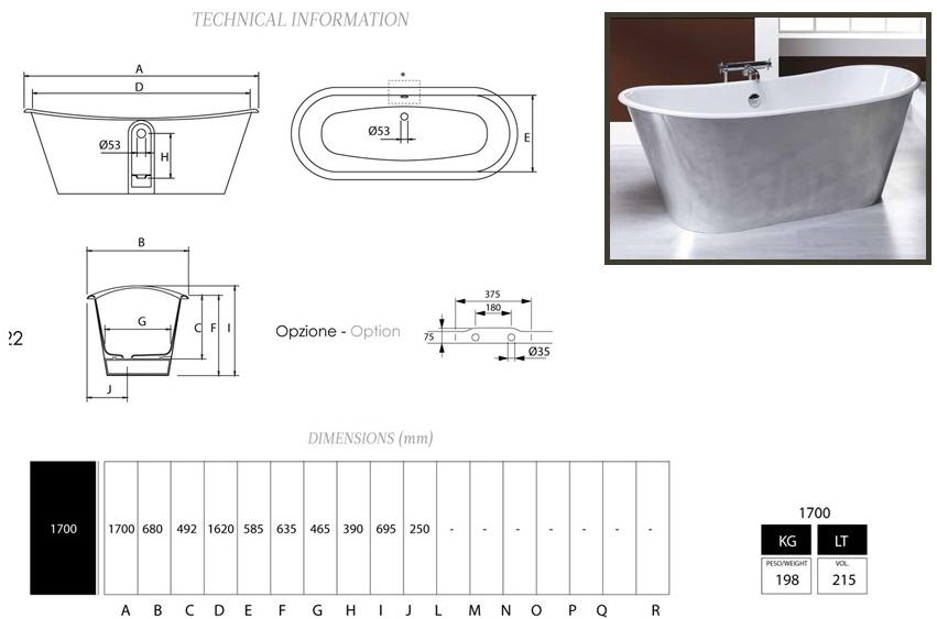 BLEU PROVENCE Стальная ванна в классическом стиле Vasche freestanding sun-id-1509340 - Вид №1
