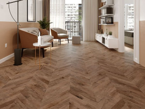 Пол из керамогранита под дерево