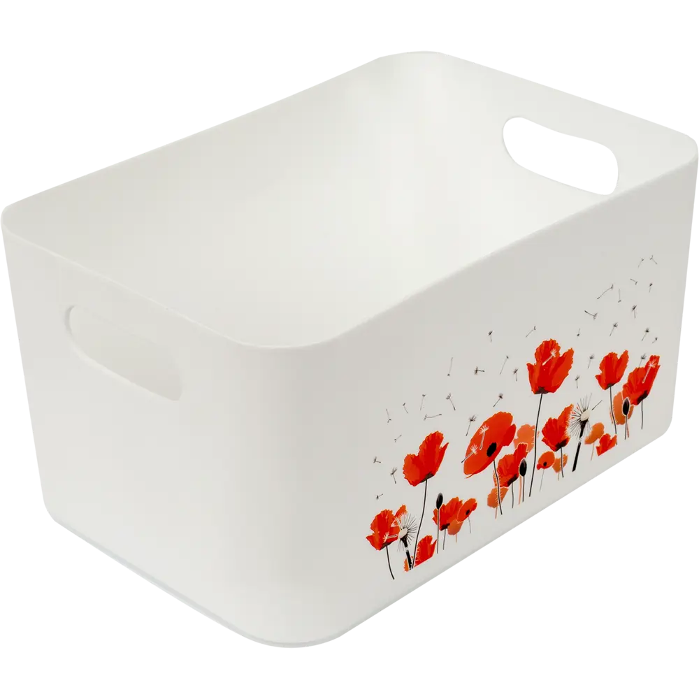 Корзина Flowers Mak 15.7x12.1x11.5 см пластик цвет белый BEROSSI STLM-2066911 - Вид №1