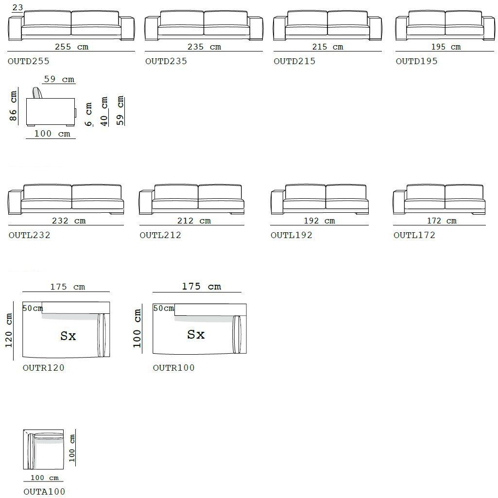 Flexstyle 3-местный мягкий диван из ткани в современном стиле Outland sun-id-1428313 - Вид №5