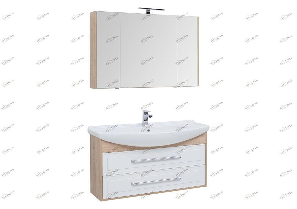 Мебель для ванной Aquanet Остин 120 дуб сонома/белый 00213130