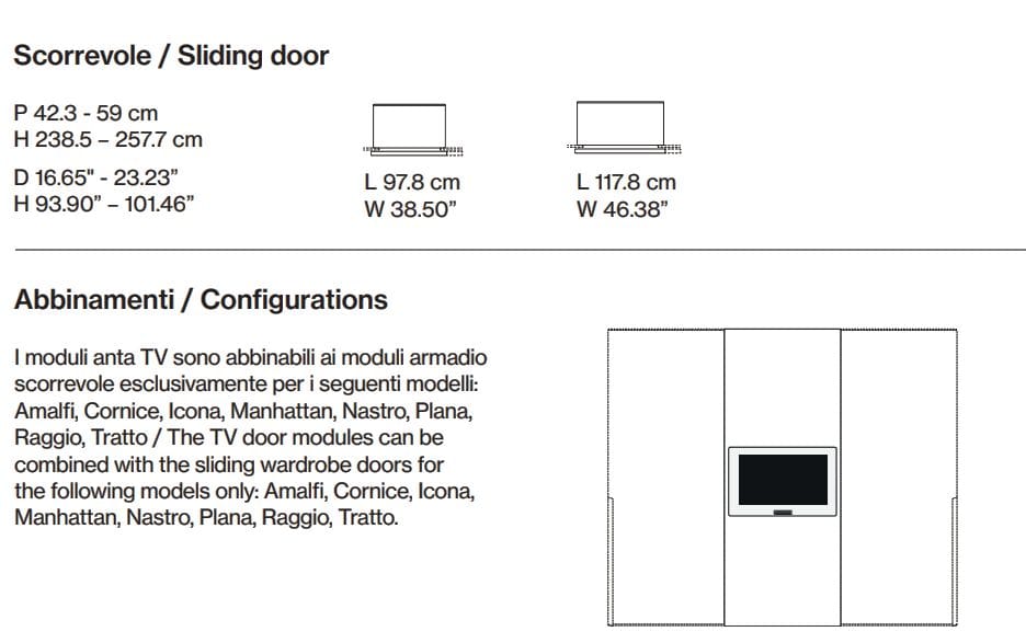 Секционный деревянный шкаф с раздвижными дверями Pianca ANTA TV ARCH-00026357 - Вид №3