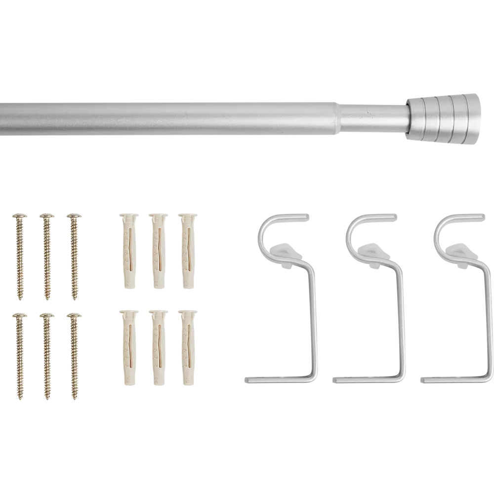 INSPIRE Карниз однорядный Pommel 160-300 см серебристый металл 84407356 STLM-0049502 - Вид №1