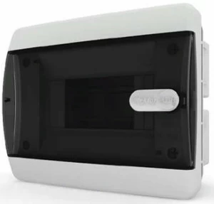 Бокс внутренний на 8 модулей Tekfor (черная прозрачная дверь)