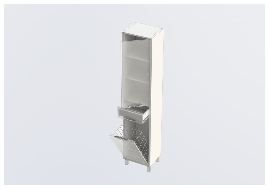 Шкаф-пенал для ванной Aquanet Гретта 40 б\к белый 00177010 - Вид №4