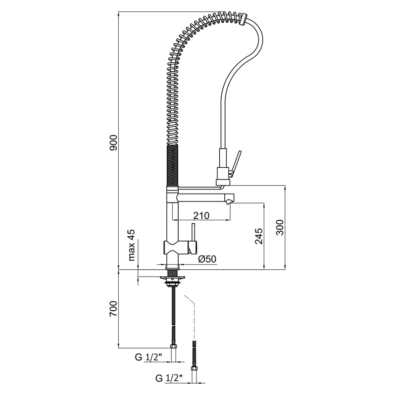 SN921402015 Смеситель для кухни Webert Kitchen Springy  - Вид №2