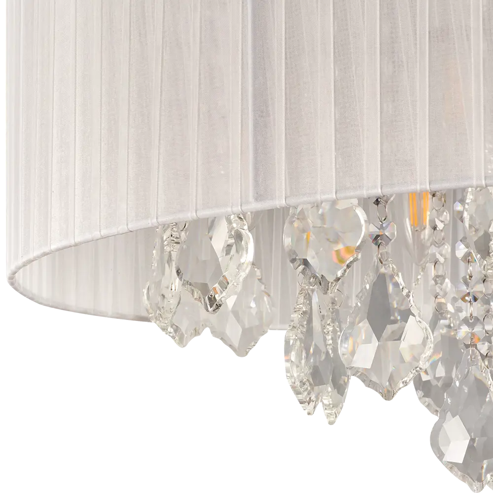 Люстра хрустальная потолочная Жаклин 6 ламп 12 м² цвет белый MW-Light STLM-2135582 - Вид №4