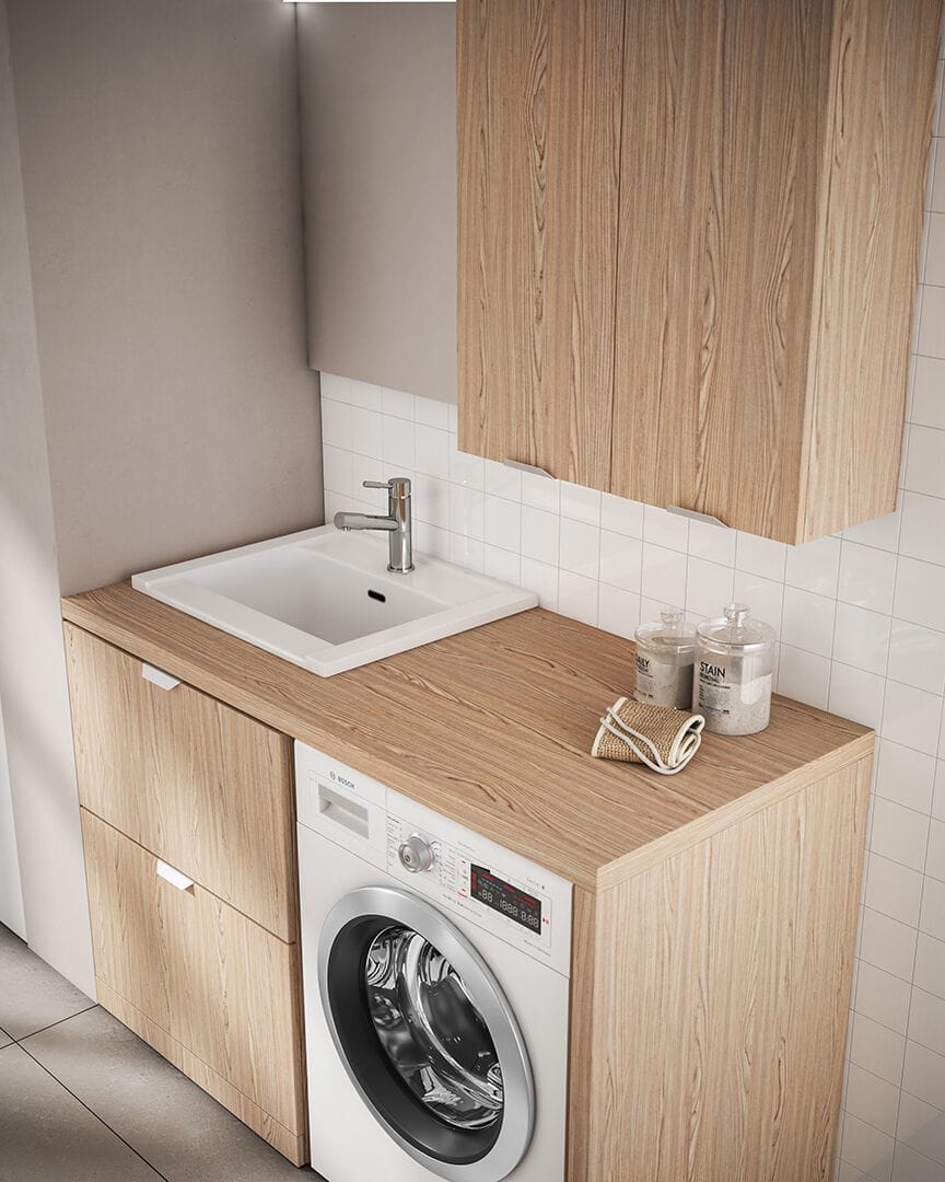 Шкаф для стиральной машины со стиральной машиной BMT Kosmo ARCH-00102595 - Вид №2