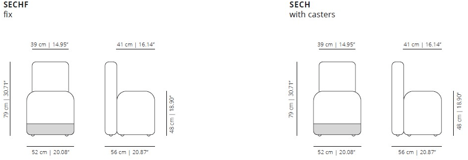 Viccarbe Кресло с обивкой из ткани на колесиках по контракту Season sun-id-1442534 - Вид №12