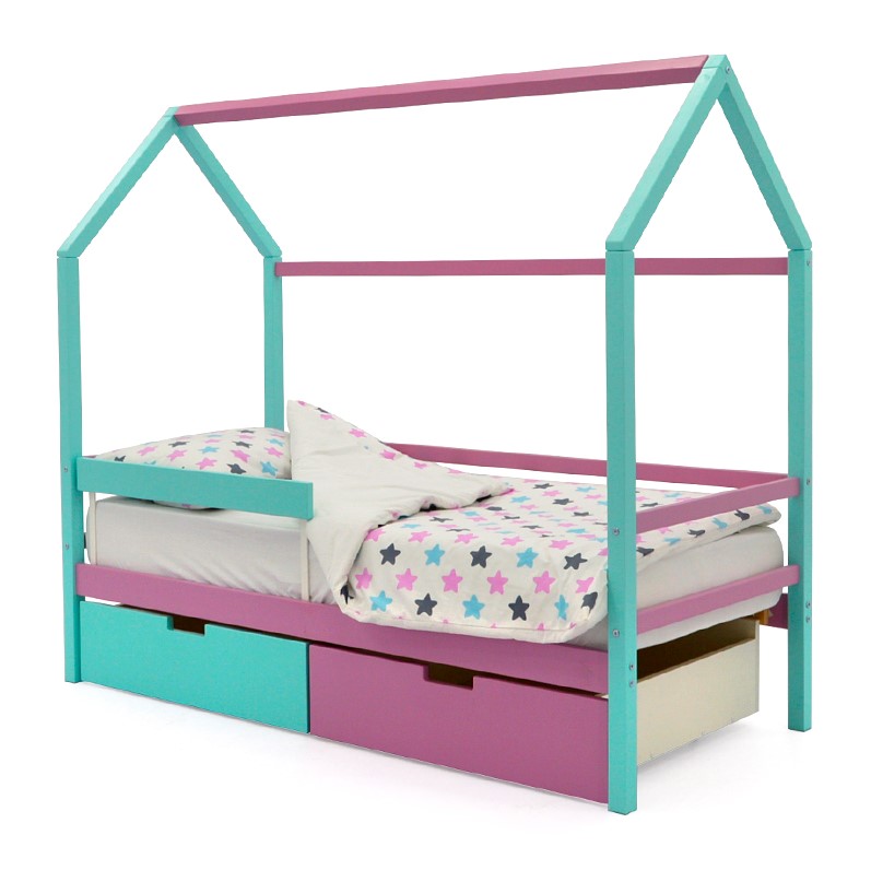 Кровать-домик детская мятная-лаванда Svogen БЕЛЬМАРКО  00-3833076 Голубой Santreyd  - Вид №2