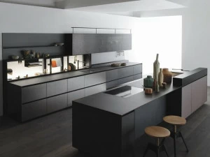 VALCUCINE Кухня из ламината с островом со встроенными ручками Riciclantica