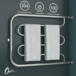 91234769 Полотенцесушитель водяной е-образный Onix Country direct right 80x60 см 3/4" нержавеющая сталь цвет хром STLM-1332889