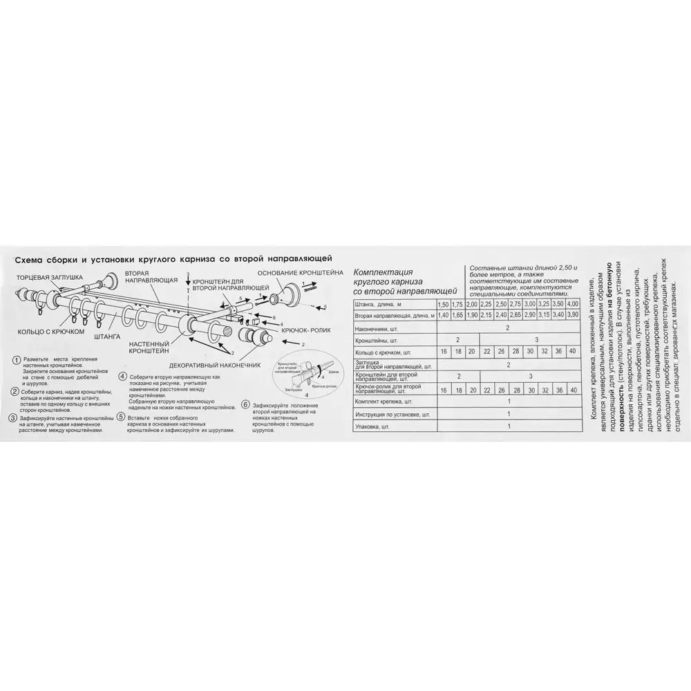 Santreyd Двухрядный карниз из натурального дуба 240 см 15099584 STLM-0005442 - Вид №3