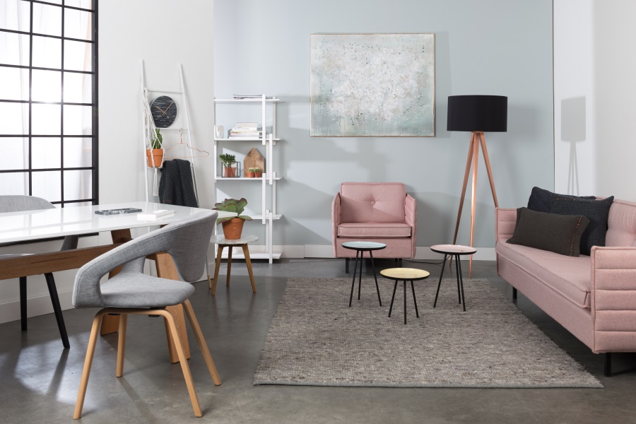 Кресло Flexback серое с бежевым основанием Zuiver 1200126 - Вид №3