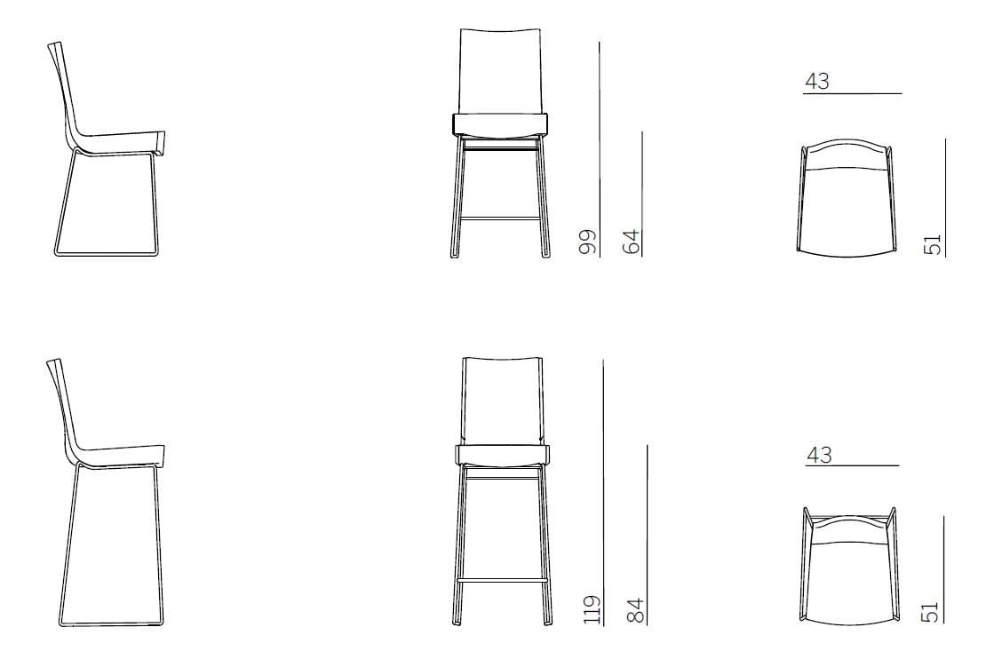 Высокий тканевый стул со спинкой Montis Джим ARCH-00098549 - Вид №2