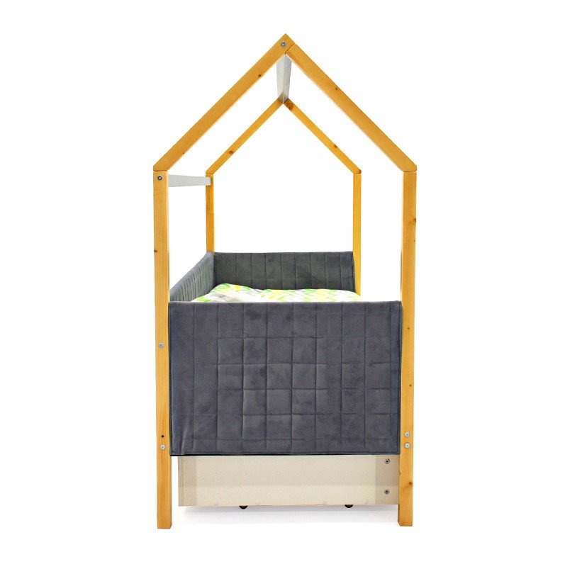 Детская кровать-домик мягкая дерево-графит Svogen БЕЛЬМАРКО  00-3873182 Бежевый;серый Santreyd  - Вид №9