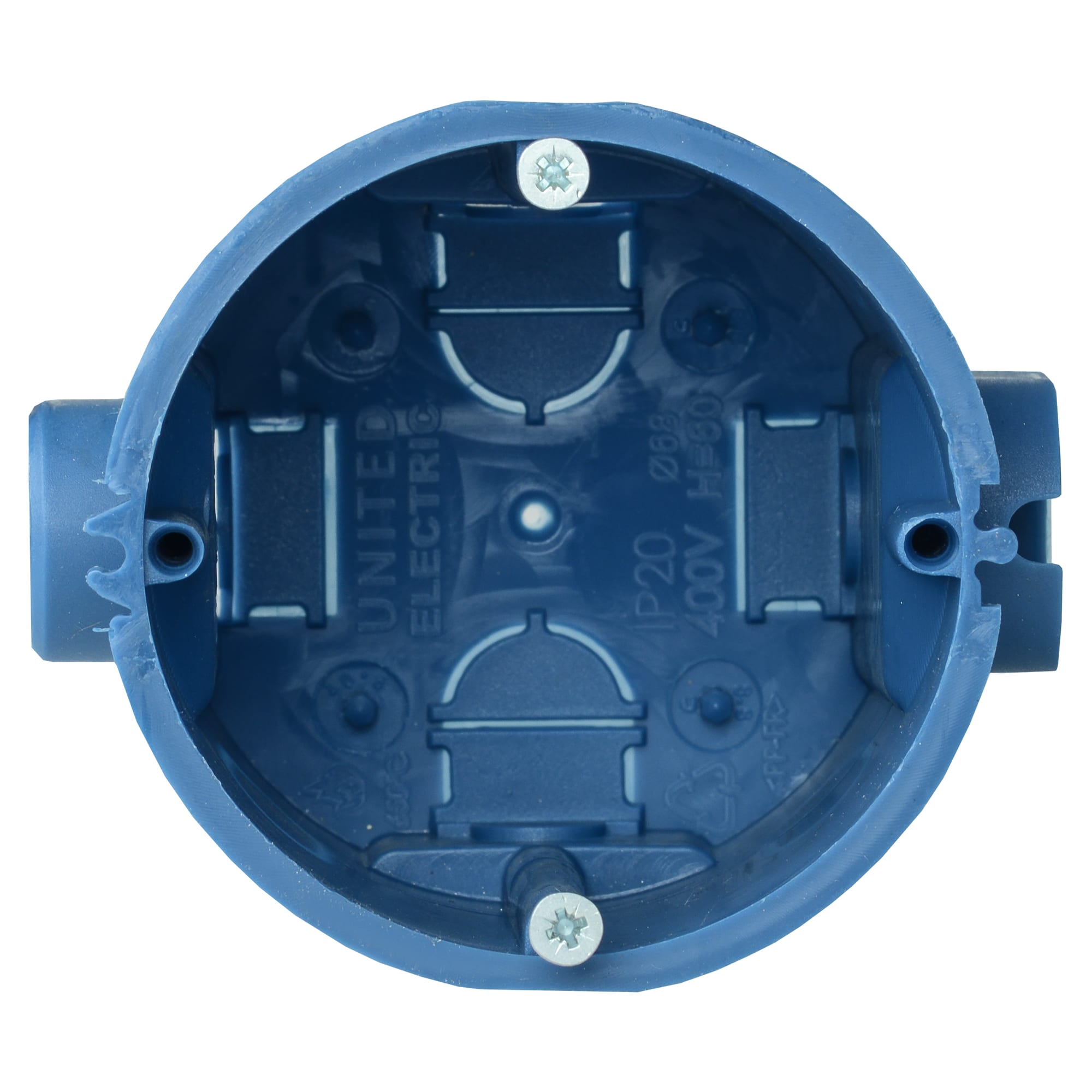82169232 Подрозетник одноместный IEK для твёрдых стен 68х60 мм цвет синий Santreyd  - Вид №1