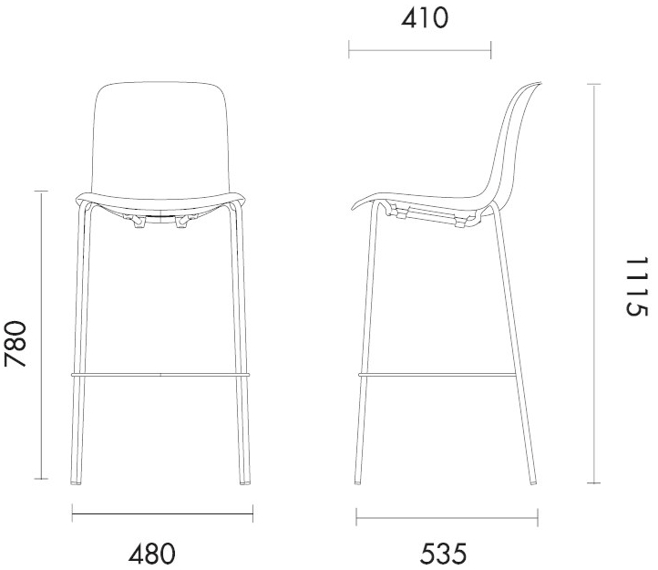 Grado Design Высокий табурет из полипропилена со спинкой Every Eve-ch-03 - Вид №7