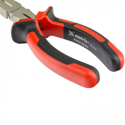 Длинногубцы изогнутые NICKEL 160 мм никелированные двухкомпонентные рукоятки MATRIX 12541 - Вид №3
