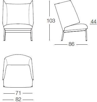 arflex Кресло Wing из кожи с высокой спинкой Hug sun-id-1445282 - Вид №10