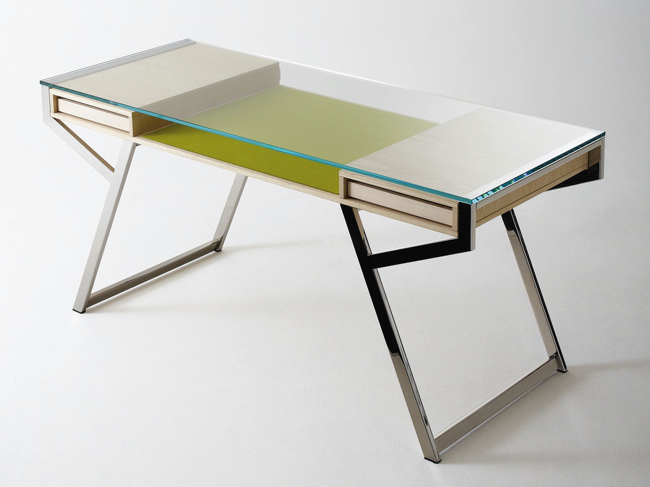 Стол из нержавеющей стали и стекла с ящиками Gallotti&Radice LUÌ ARCH-00001239 - Вид №1