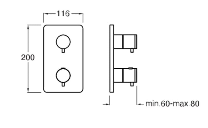 Термостатический смеситель для ванны / душа с переключателем CRISTINA Rubinetterie Blade ARCH-00027563 - Вид №2