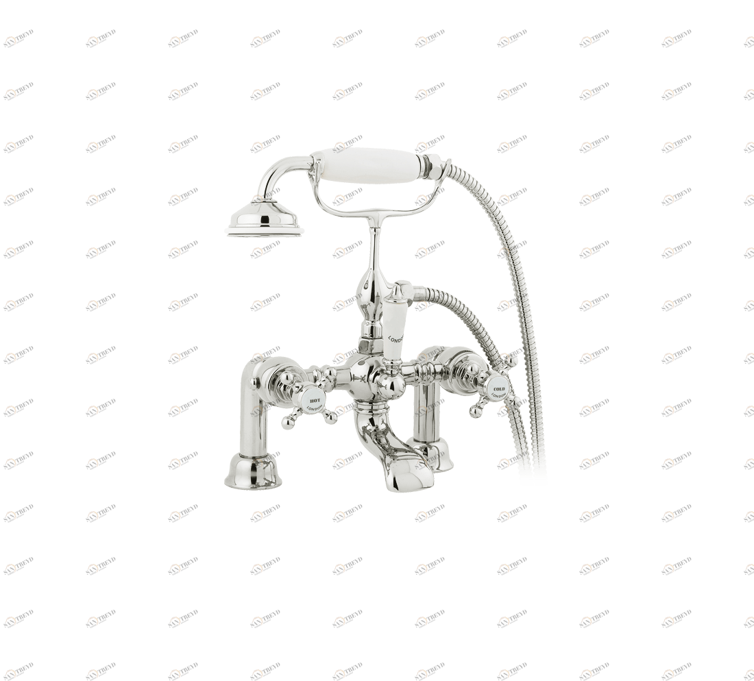 Gentry Home Смеситель для раковины мостик на 2 отверстия 200мм Mayfair Никель GH102068