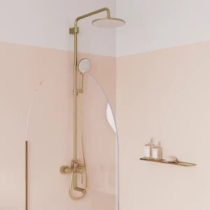 Душевая система Iddis Aiger AIGMG3Fi06 со смесителем 3 режима цвет золото