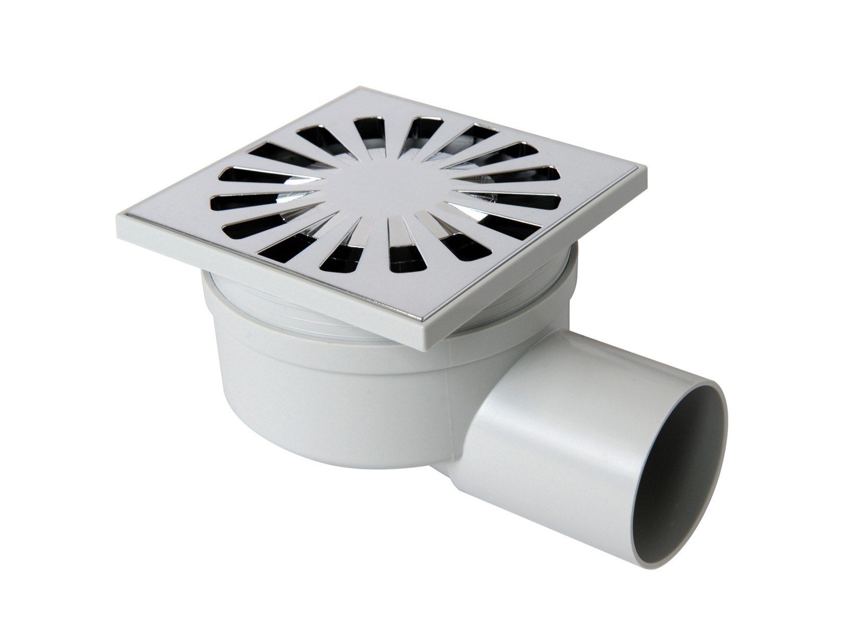 Крышка люка из АБС-пластика с хромированной решеткой и поворотным горизонтальным выхлопом First Corporation First Plast ARCH-00036575