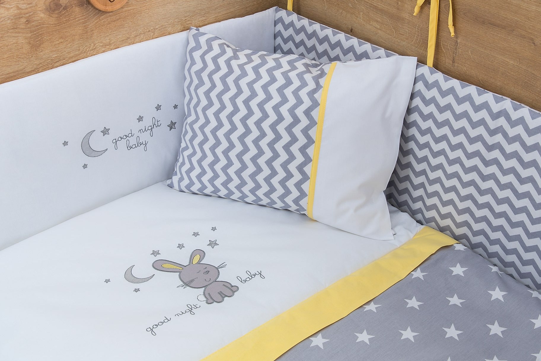 Комплект детского постельного белья для кроватки 70х110 см серый Happy Nights CILEK  00-3832511 Серый Santreyd  - Вид №1