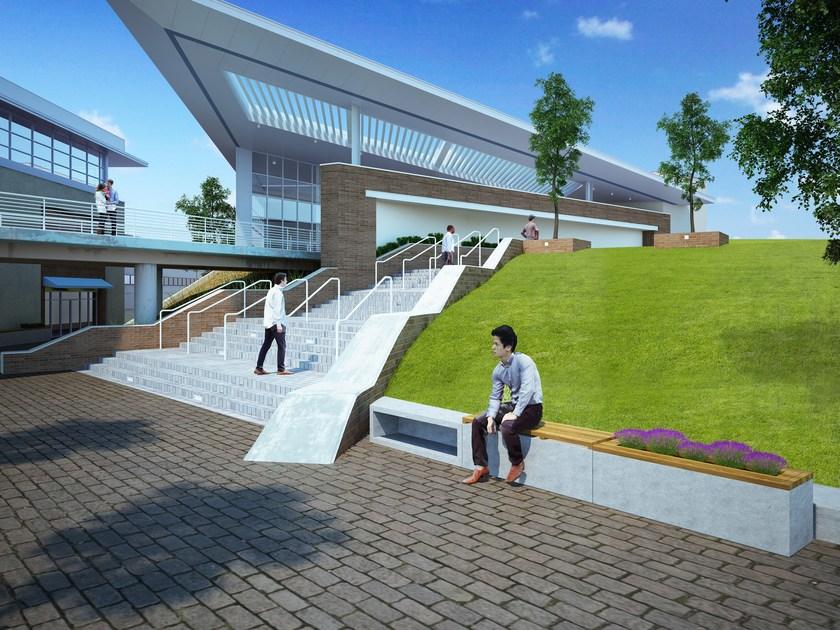 CO33 Садовая скамейка из бетона Angulus Gb 3 - Вид №3