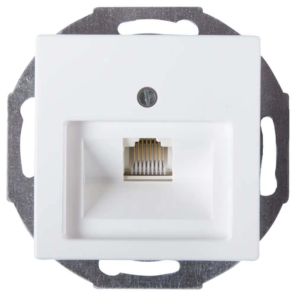 Телефонная розетка встраиваемая ABB Basic 55 RJ11, цвет белый Basic55 STLM-2078510