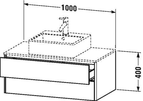 XS491104949 XSquare Тумбочка для подвесной консоли Графит матовый, декор Duravit - Вид №1