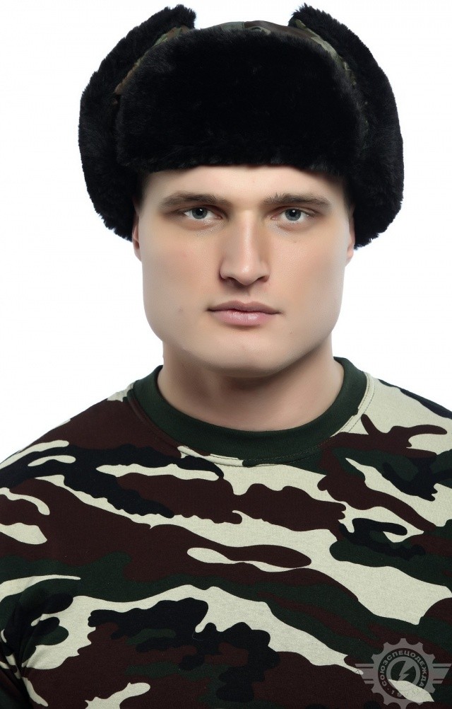 61509 Шапка-ушанка камуфляж зеленая  Камуфляжная форма  размер 57 Спецодежда  - Вид №4
