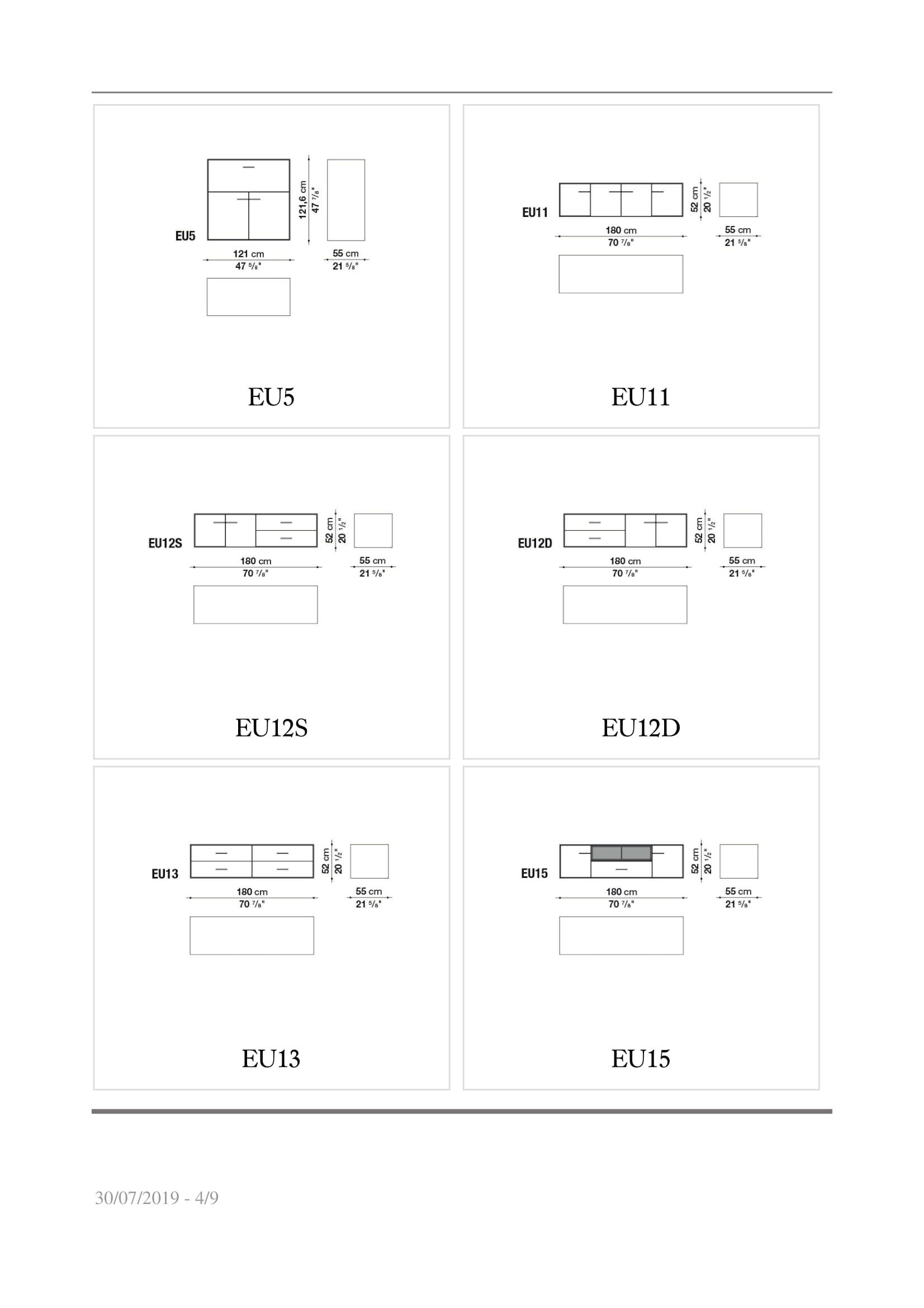 Стеклянный шкаф с распашными дверцами с ящиками B&B Italia эвкалипт ARCH-00080674 - Вид №3