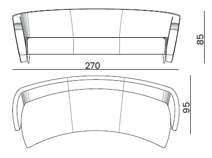 Кожаный изогнутый диван Bizzotto Italia Atmosphera ARCH-00048352 - Вид №4