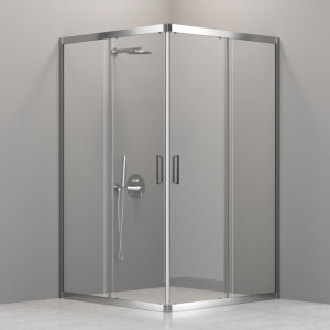745708 FLEX раздвижные двери открытым углом H2000 прозрачное стекло 6мм и хром профиль, Kerasan Cabine doccia Италия