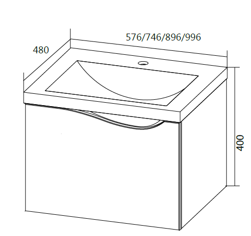 У51045 Тумба без раковины Этюд 100П 1я 1 Marka Этюд  - Вид №8
