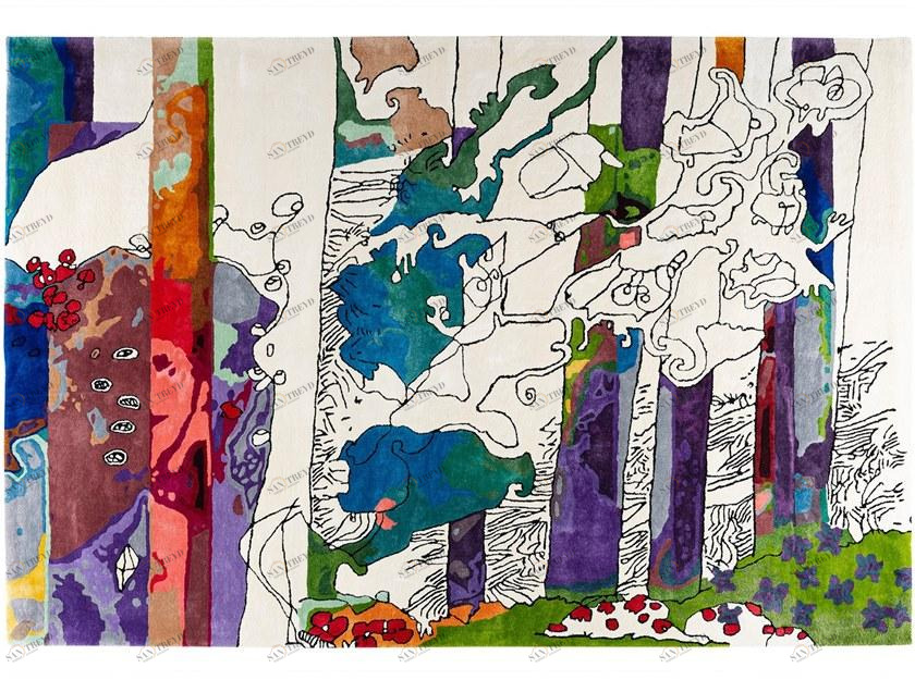 Diacasan Edition Прямоугольный коврик ручной работы из растительного шелка Sylvain & plume sun-id-1378469