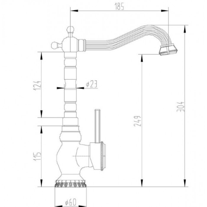 Zorg A 305K-SL Смеситель для кухни Zorg 304 х 185 мм  - Вид №2