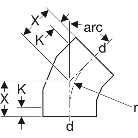 371.055.16.1 Отвод сегментный Geberit PE Geberit  - Вид №2