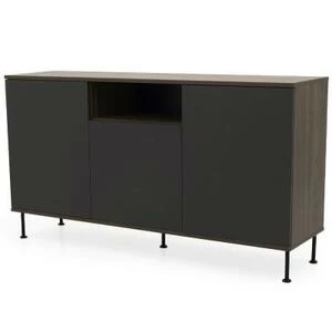 Сервант Tenzo Daxx, меламин/металл, 90х163х43 см, серо-коричневый